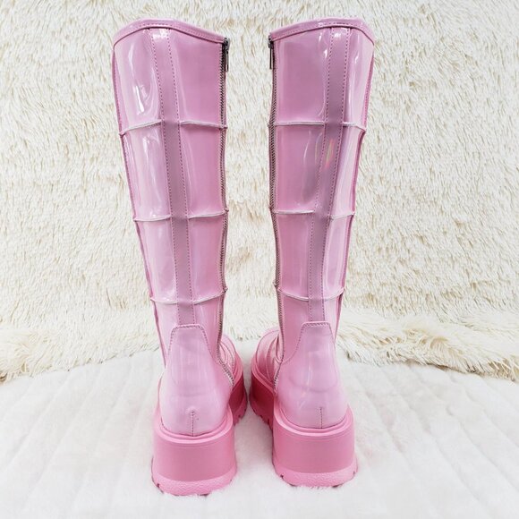 Women's Pink Platform Boots - Picture 8 of 13